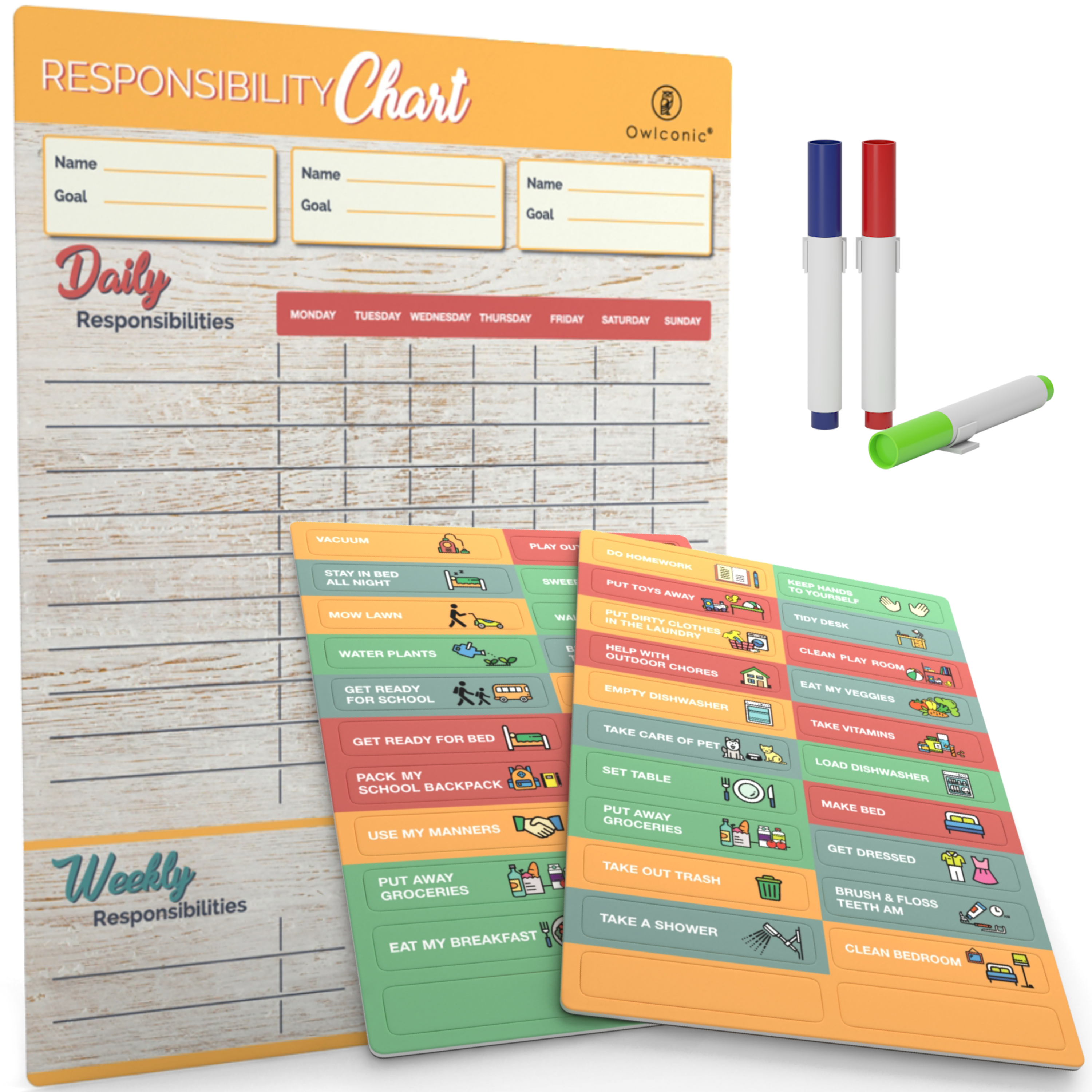 Magnetic Chore Chart for Multiple Kids