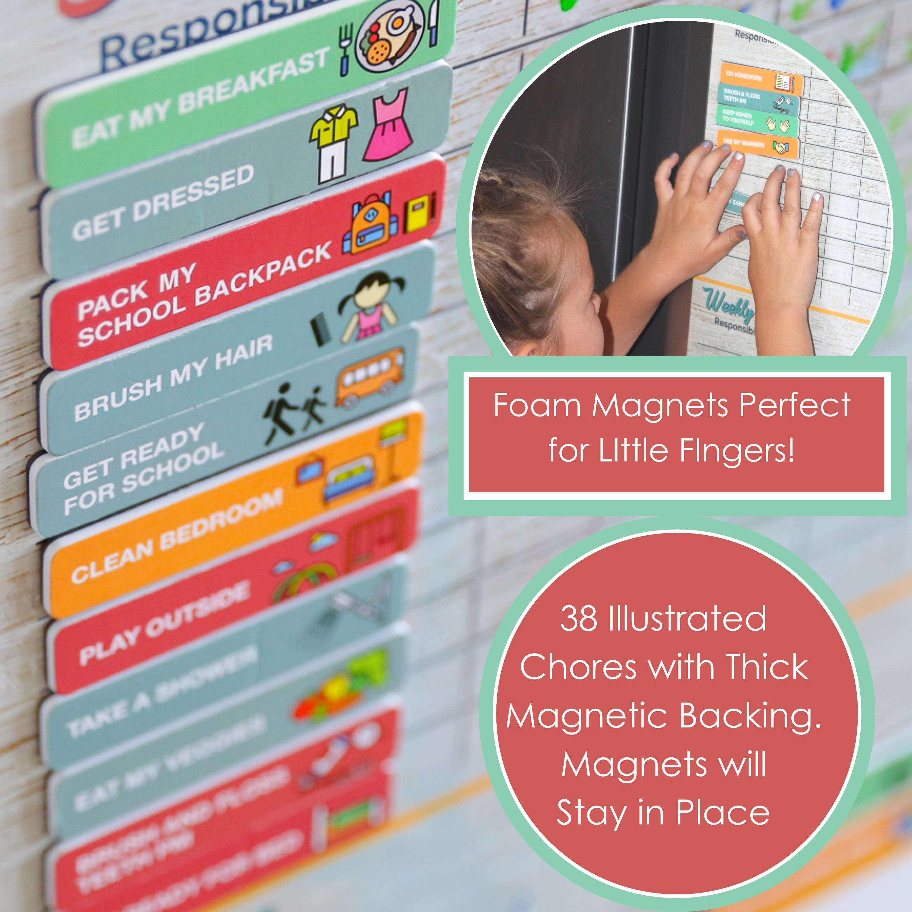 Chore Magnets for little fingers