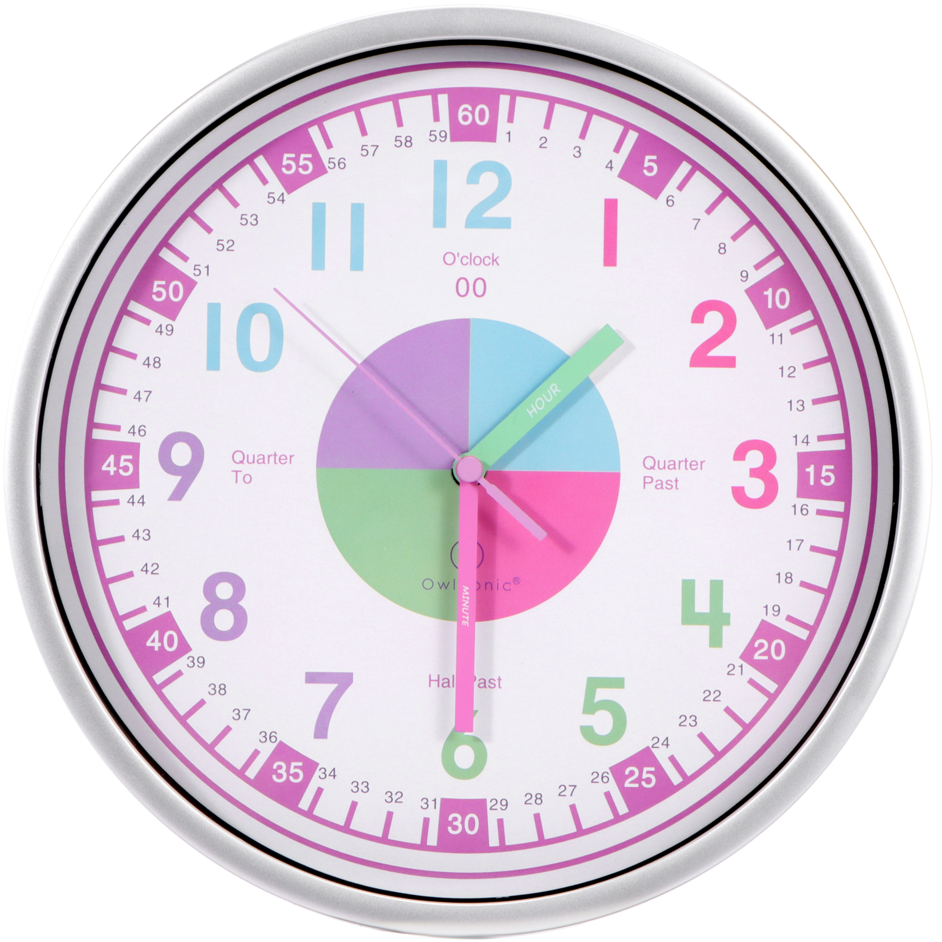 Owlconic Pastel Teaching Time Clock for Kids